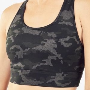 Mila Medium Impact Sports Bra Camo print black and grey